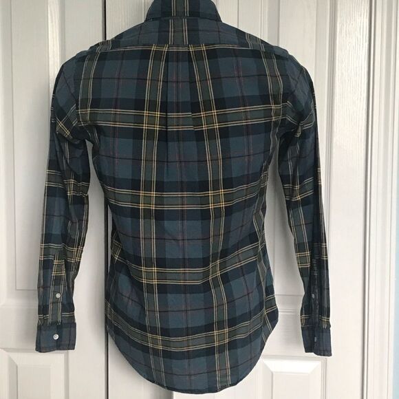 Polo by Ralph Lauren Blue and Yellow Plaid Dress Shirt - Picture 4 of 7